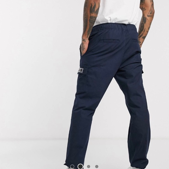 🔥 ASOS Nicee deep navy blue cargo pants men’s L - Picture 4 of 6